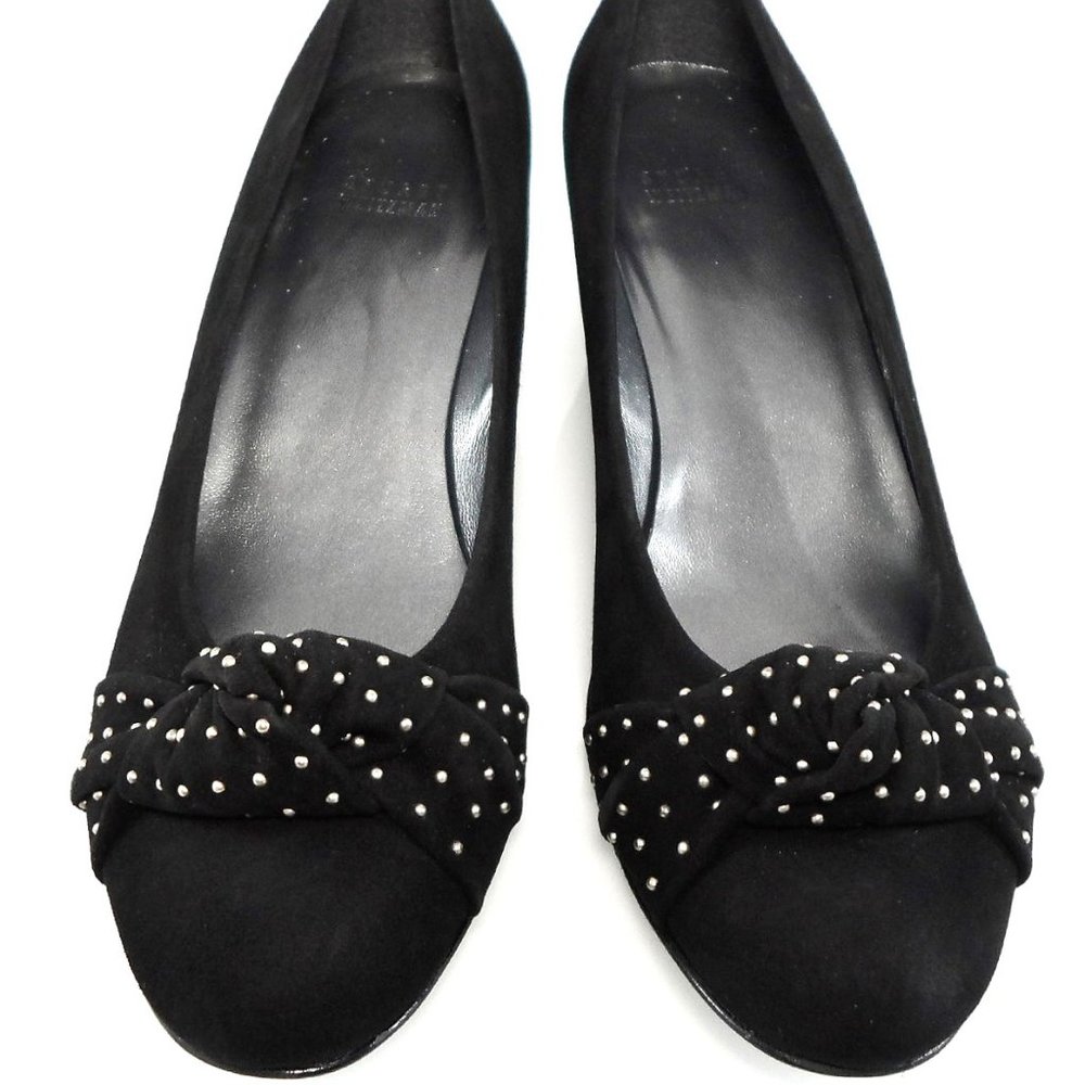 Stuart Weitzman Black Flats With Silver Accents - image 1